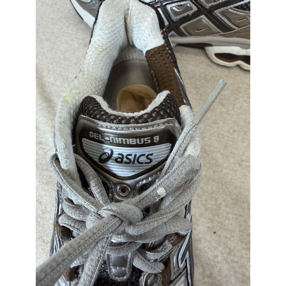 Asics Gel Nimbus Cush Suede Mesh Womens Sneakers In Silver Brown Sz 10 - Picture 5 of 13